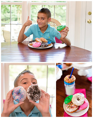 family with donuts photo session