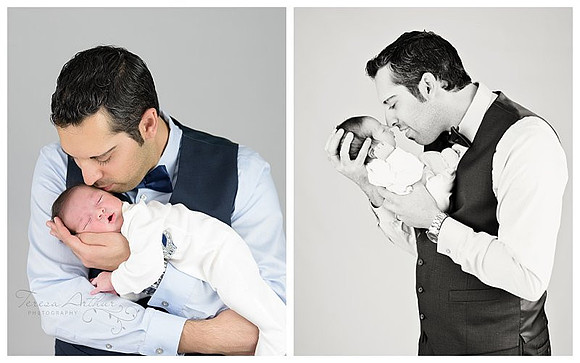 NEWBORN WITH DAD BY TERESA ARTHUR PHOTOGRAPHY