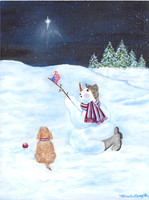 Praying for America Snowman by Minnie Raynor Compton 2006