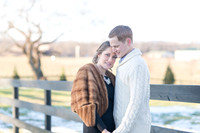 Outdoor farm engagement session in Winter