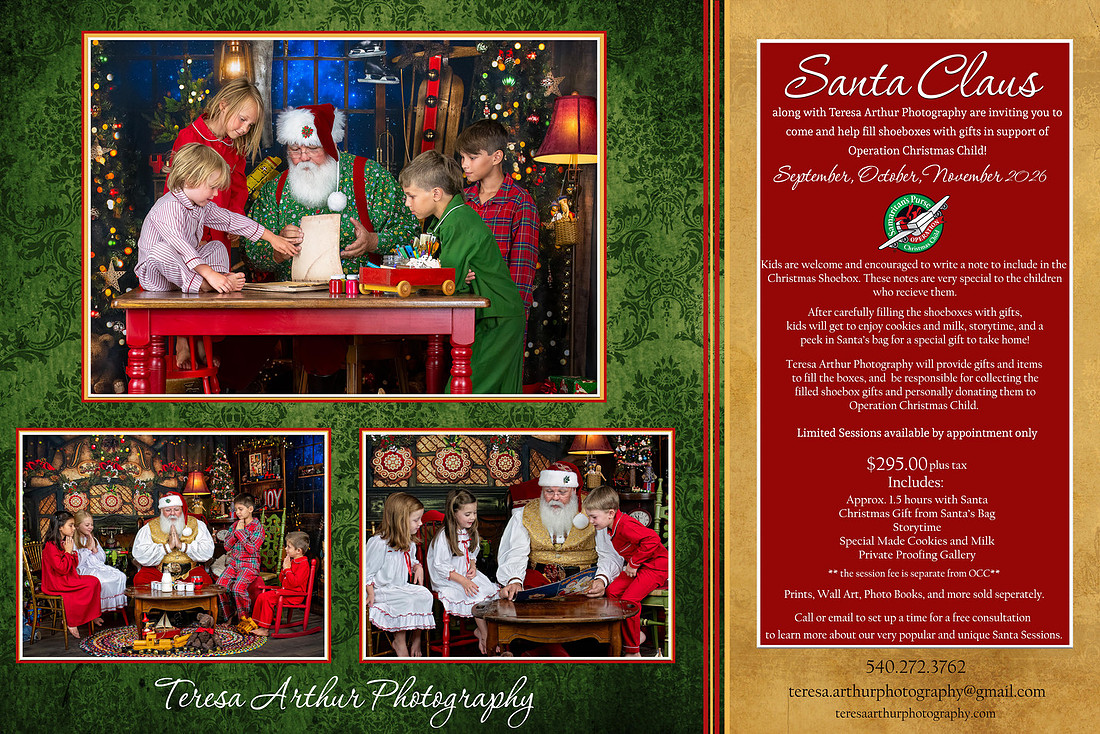 Help Santa wrap gifts photo sessions