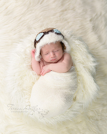 Newborn with Aviator hat