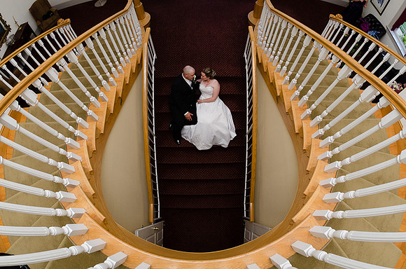 double staircase wedding portrait by teresa arthur photography in warrenton virginia