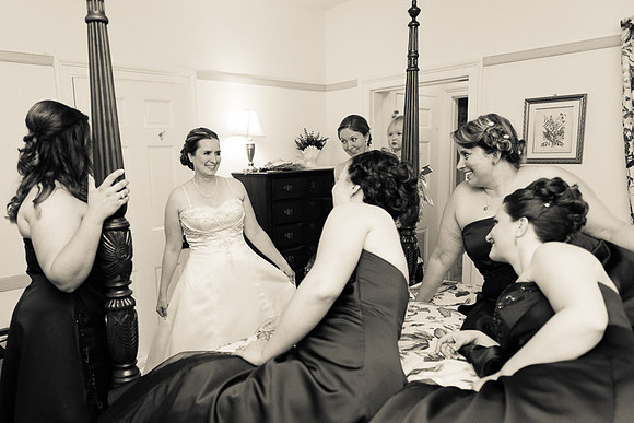 bride in cottage at fauquier springs country club