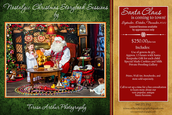 NOVA SANTA PICTURES 2023-STORYBOOK SANTA by TERESA ARTHUR PHOTOGRAPHY in WARRENTON VA