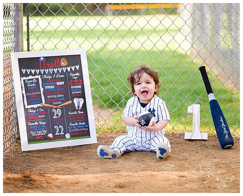nova baby photographer one year photos baseball