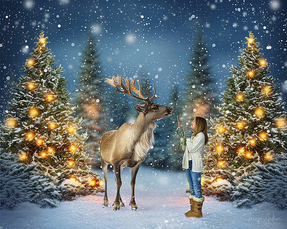 Allen Family-Rwwaw with Reindeer