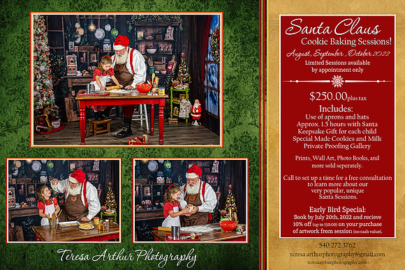 baking cookies with santa photo session 2022 by teresa arthur photography in northern virginia