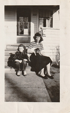 1940s-Anna K Compton and dog Spot-Boy-Richard with his Dog-Trixie 1940s