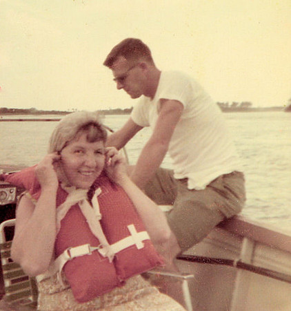 1960s-Dad and Grandma Sabo on Boat in Florida