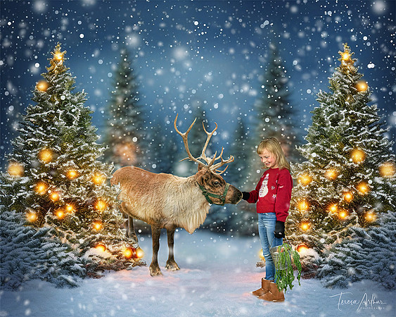 Reagan with Reindeer